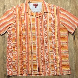 Tommy Hilfiger Orange Striped Men's Shirt